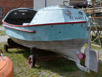 Dieses LISSI getaufte Rettungsboot war Mitte August 2023 im Luftfahrttechnischen Museum Rechlin ausgestellt.