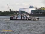 ALINA TF1 (ENI 05017500) am 24.9.2015, Hamburg, Elbe Höhe Landungsbrücken /   Taucher- und Schubboot / Lüa 20,45 m, b 4,7 m, Tg 1,35 m / 2 Diesel, Cummins, ges.