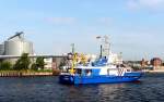 Ms HAITHABU aus Kiel ENI 8862686,MMSI 211224480, Baujahr 1982, 25 x 8m in Warteposition vor der Lbecker Eric Warburg Brcke im Burgtorhafen..