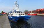 MS HAITHABU IMO 8862686, liegt im Lübecker Hansahafen an der Pier...
