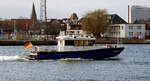 Das 16m lange Behördenschiff STEINBUTT am 06.03.24 in Rostock.