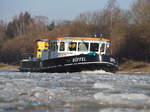 EB. BÜFFEL WSA Lauenburg auf dem ESK bei Bad Bodenteich beim Eisaufbruch am 5.3.2018.Foto vom Eisbrecherarchiv Mineif.