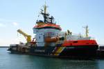 Bild Nr. 6 meines Tagesausflugs nach Helgoland vom 05.07.2007.
Die Neuwerk liegt im Vorhafen von Helgoland. Das 78,91 Meter lange und 18,63 Meter breite Schiff wird u. a. zum Verlegen von Tonnen oder zur lbekmpfung eingesetzt.