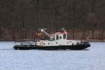 Milan (05031750 , 15,75 x 3,82m) , ein Boot der Schifffahrtspolizei Potsdam , am 29.01.2015 im Jungfernsee.
