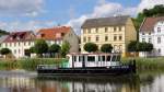 Schubboot  Odertal  am 16.07.13 um 14:00 Uhr in der Alten Wriezener Oder, Hhe Oderberg, Fahrt in Richtung Hohensaaten