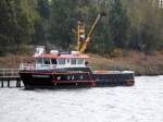 Die  Rosenort  in Rostock im Oktober 2013, ein Boot der Schifffahrtsverwaltung