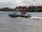 ERICUS (ENI 05115880) am 8.9.2015, Hamburg, Elbe Höhe Blohm + Voss/    Zoll-Patrouillenboot / Lüa 19,97 m, B 5,27 m, Tg 1,5 m  / 1 Diesel, MTU 8V396TE74, 832 kW, 1132 PS, 1