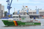 Zollboot Hiddensee Länge:28.00m Breite:6.00m im Hafen von Rostock unterwegs am 09.07.16