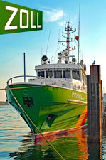 Zollboot PRIWALL im Hafen von Lübeck-Travemünde. Aufnahme aus dem Juli 2013