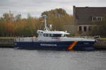 Am Nachmittag des 26.10.2019 lag das Zollboot Darss in Warnemünde.