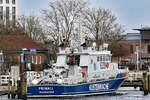 Zollboot PRIWALL am 11.1.2020 im Hafen von Lübeck-Travemünde