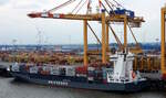 Das 168m lange Containerschiff GERDA am 24.05.25 in Bremerhaven