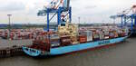Das 249m lange Containerschiff MAERSK CHAMBAL am 24.05.25 in Bremerhaven