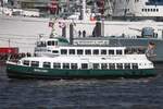 Ehemalige Hadag Hafenfähre BERGEDORF; Eigner/Betreiber: privat, ex Hadag; Aufnahmeort: Elbe/Hafen Hamburg, Deutschland; Datum: 10.05.2015; Info: Die Bergedorf - als klassische Hafenfähre der 'guten alten Zeit' - ist schon lange nicht mehr i ...