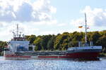 Die BEUKBORG IMO-Nummer:9411745 Flagge:Niederlande Länge:89.0m Breite:12.0m Baujahr:2009 im Nord-Ostsee-Kanal bei Fischerhütte am 23.08.25