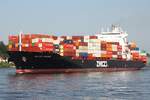 Containerschiff ZIM RIO GRANDE; Eigner/Betreiber: ZIM; Aufnahmeort: Elbe/Hafen Hamburg, Deutschland; Datum: 05.05.2011; Info:  (IMO 9363376, MMSI 249253000)