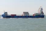 Das Containerschiff 'John Mitchell', IMO 9121857, am 09.09.2006 vor der holländischen Küste bei Vlissingen. Es fährt unter der Flagge von Antigua and Barbuda.