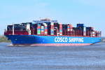 COSCO SHIPPING LIBRA , Containerschiff , IMO 9783538 , Baujahr 2018 , 399.72 × 58.71m , 17273 TEU , 20.04.2019 , Grünendeich