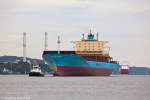 Die Lars Maersk auf der Elbe bei Wedel(H) am 30.09.09.