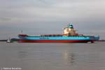 Die Lars Maersk auf der Elbe bei Grnendeich am 30.09.09.