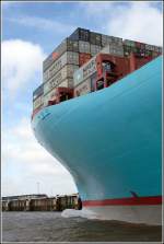 berbau: die Rundungen der Bugpartie der EMMA MAERSK. Bremerhaven, 06.09.2007.
