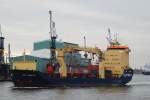 Die CEC Concord IMO-Nummer:9232319 Flagge:Bahamas Länge:100.0m Breite:20.0m beim einlaufen in den Hafen von Hamburg aufgenommen am 12.12.09
