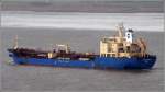 Die 2007 gebaute CLIPPER KLARA (IMO 9340910) am 04.04.2010 Weser aufwrts fahrend. Sie ist 116 m lang, 20 m breit und hat eine GT von 7687. Heimathafen ist Nassau (Bahamas).