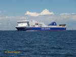 REGINA SEAWAYS (IMO 9458535) am 25.6.2014 auf der Kieler Förde, Kiel einlaufend  /  Ex-Name: ENERGIA (bis 09.2011)  RoRoPAX-Schiff / BRZ 25.518 / Lüa 198,99 m, B 26,6 m, Tg 6,4 m / 1 Diesel,