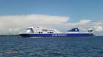 REGINA SEAWAYS (IMO 9458535) am 25.6.2014 auf der Kieler Förde, Kiel einlaufend  /  Ex-Name: ENERGIA (bis 09.2011)  RoRoPAX-Schiff / BRZ 25.518 / Lüa 198,99 m, B 26,6 m, Tg 6,4 m / 1 Diesel,