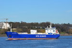 Die aus Hamburg auslaufende Lysvik Seaways IMO-Nummer:9144251 Flagge:Norwegen Länge:129.0m Breite:18.0m Baujahr:1998 Bauwerft:ABG Shipyard,Surat Indien aufgenommen am 01.04.16 vom Rüschpark in Finkenwerder.