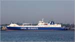 Die 1999 gebaute SUECIA SEAWAYS (IMO 9153020) liegt am 06.05.2018 in Felixstowe. Sie ist 197,02 m lang und 25,96 m breit, hat eine GT/BRZ von 24.613 und eine DWT von 11.098 t. Heimathafen ist Kopenhagen (Dänemark). Früherer Name: TOR SUECIA.