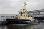 Der 2017 gebaute Schlepper SVITZER HEIMDAL (IMO 9788174) liegt am 26.05.2019 im Fischereihafen 2 in Bremerhaven. Er hat eine L�nge von 28,2 m, eine Breite von 12,6 m und eine Maschinenleistung von 4.000 kW. Heimathafen ist Esbjerg (D�nemark). Fr�here Namen: SANMAR TERMINAL XX, SVITZER MARTON.