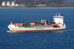 Containerschiff  BIANCA RAMBOW  vor Laboe 13.12.2015