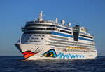 Die Aidadiva(IMO: 9334856)am Morgen des 09.05.2026 in Warnem�nde.