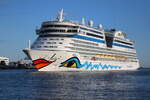Das Kreuzfahrtschiff AIDADIVA(IMO: 9334856)am Morgen des 11.07.2026 in Warnem�nde