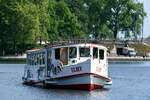  Alsterdampfer  EILBEK bei der Anfahrt auf den Anleger Jungfernstieg (Hamburg/Deutschland, 25.04.2023)