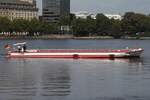 „Alsterdampfer“ ALSTERCABRIO II; Eigner/Betreiber: ATG; Aufnahmeort: Alster (Binnenalster) Hamburg, Deutschland; Datum: 26.08.2025; Info: (H6056).