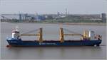 Die 2012 gebaute BBC CORAL (IMO 9563720) steuert am 07.05.2017 den Fischereihafen in Bremerhaven an. Sie ist 153,47 m lang und 23,450 m breit, hat eine GT/BRZ von 12.838, eine DWT von 14.487 t und kann auch 985 TEU transportieren. Heimathafen ist St. John's (Antigua and Barbuda).