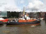 BUGSIER 20 (1) (IMO 9158484) liegend am 8.9.2015, Hamburg, Elbe, Schlepperponton Neumühlen /  Schlepper (Voith-Schneider Tractor) / 210 / BRZ 359 / Lüa 30.54 m, B 11 m, Tg 5,18 m / 2