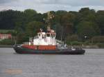 BUGSIER 21 (1) (IMO 9214989) in Fahrt am 8.9.2015, Hamburg, Elbe, Höhe Bubendeyufer /   VSP-Schlepper / BRZ 382  / Lüa 30,62  m, B 11,62 m, Tg 5,12 m / 2 Deutz SBV9M 628, 3742 kW, 5088 PS,