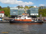 BUGSIER 1  (IMO 9320908)  am 4.5.2016, Hamburg, Elbe, Schlepperponton Neumühlen / 

Schlepper / BRZ 382  / Lüa 33,68 m, B 11,65 m, Tg 5,4 m / 2 Deutz MWM 9 M 628 Diesel,  Ges. 4100 kW ( 5.576 PS), 2 Aquamaster US 305 Ruderpropeller in Kort-Düse, 13 kn, Pfahlzug 55 t / gebaut 2005 bei Scheepswerf K. Damen B.V., Hardinxveld-Giessendam, NL /

