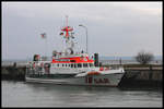 Seenot Rettungs Kreuzer HANNES GLOGNER am 1.3.2017 im Hafen Sassnitz.