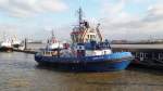 FAIRPLAY IX (IMO 9725093) am 11.3.2016, Hamburg, Elbe, Schlepperponton Neumühlen /  Tractor Hybrid Schlepper für Hafen Assistenz und Küsten Verschleppungen und Bergungen  / BRZ 494 /