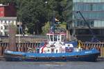 Schlepper FAIRPLAY XI; Eigner/Betreiber: Fairplay; Aufnahmeort: Elbe/Hafen Hamburg, Deutschland; Datum: 30.06.2025; Info: (IMO 9725108) Das Bild zeigt die FAIRPLAY XI am Schlepperponton Neumühlen.