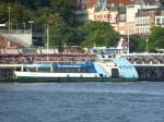 Am 30.08.2014 fuhr das Personenschiff Hafencity auf der Elbe.