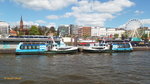 Zwei Typgleiche Fährschiffe der HADAG am 4.5.2016, Hamburg, Elbe, am Betriebshof Fischmarkt /  BLANKENESE (3) (ENI 05112080) / Einmann-Fährschiff / HADAG / Lüa 26,45 m, B 6,45 m, Tg