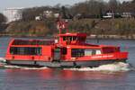 Hadag Hafenfähre WOLFGANG BORCHERT (ENI 05114630); Eigner/Betreiber: Hadag; Datum: 02.03.2026; Aufnahmeort: Elbe/Hafen Hamburg, Deutschland.