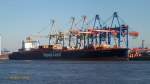 TORONTO EXPRESS   (IMO 9253727) am 6.4.2015, Hamburg, Elbe, Stromliegeplatz Athabaskakai /     Exnamen:  CP VENTURE (07.2005-07.2006), CANMAR VENTURE (2003-07.2005)  /     Containerschiff / / BRZ