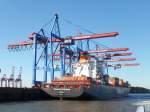 TORONTO EXPRESS   (IMO 9253727) am 11.10.2015, Hamburg, Elbe, Stromliegeplatz Athabaskakai /     Exnamen:  CP VENTURE (07.2005-07.2006), CANMAR VENTURE (2003-07.2005)  /     Containerschiff / / BRZ