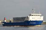 Die Kugelbake IMO-Nummer:9510747 Flagge:Deutschland Länge:79.0m Breite:19.0m Baujahr:2009 Bauwerft:BVT Brenn&Verformtechnik,Bremen Deutschland aus Hamburg auslaufend vor Blankenese am 22.05.14